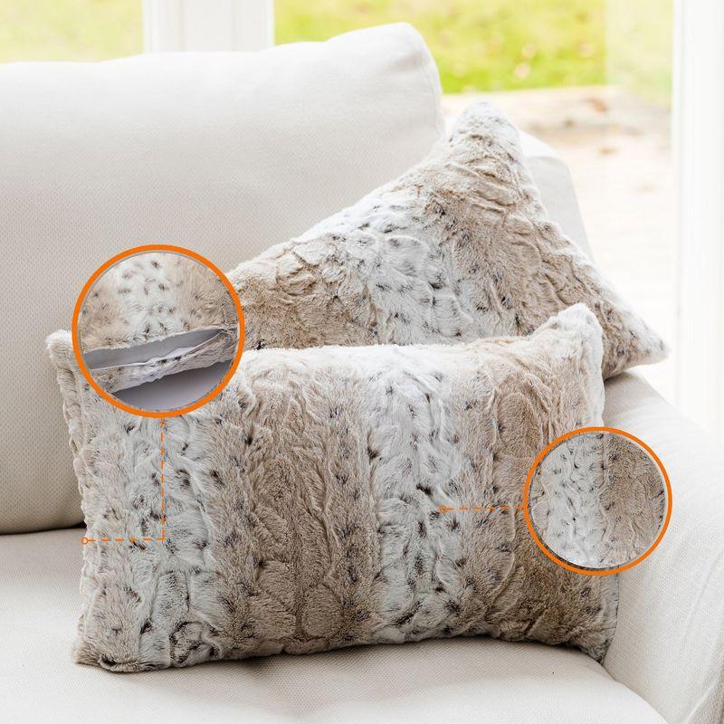 Cheer Collection Animal Print Faux Fur Throw Pillow (Set of 2)