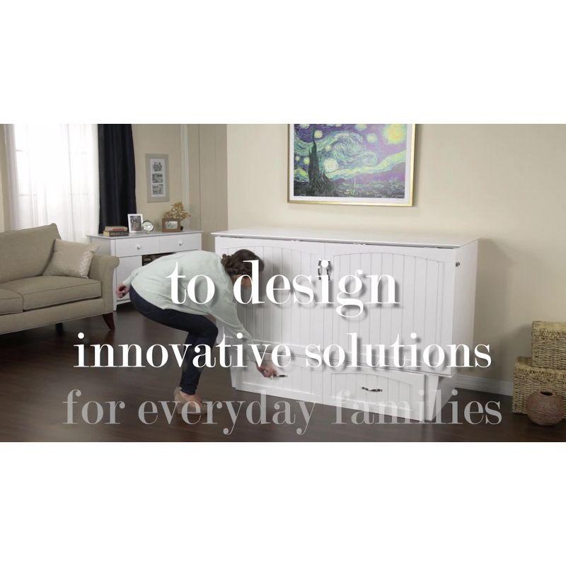 Queen Nantucket Murphy Bed Chest USB Turbo Charger White - AFI