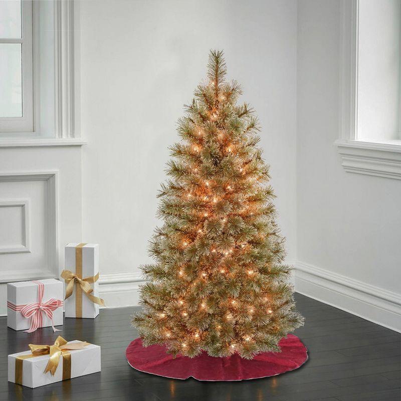 National Tree Company First Traditions 4.5' Pre-Lit Arcadia Cashmere Pine Hinged Artificial Christmas Tree Clear Lights