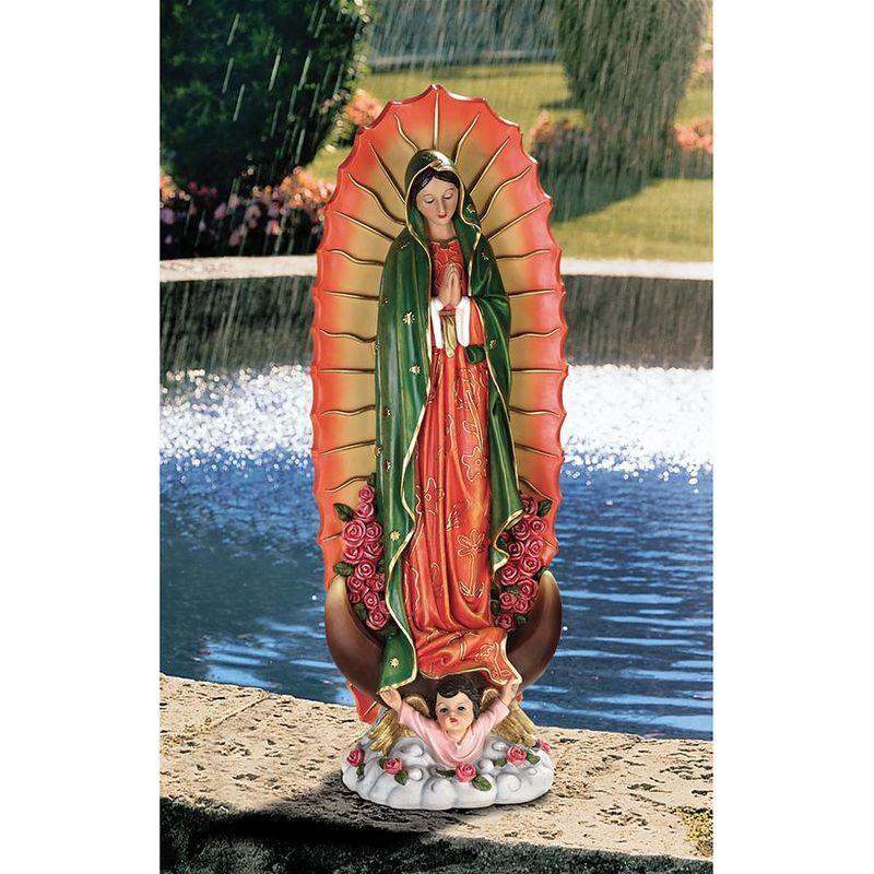 Petite Vibrant Resin Virgin of Guadalupe Statue