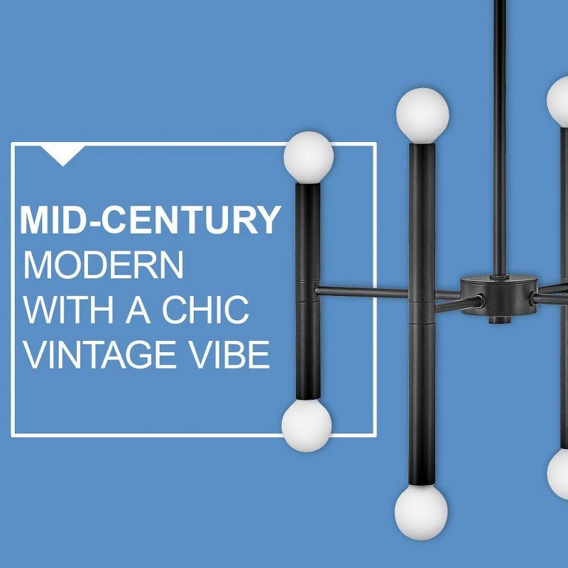 Black Mid-Century Modern 16-Light Sputnik Chandelier