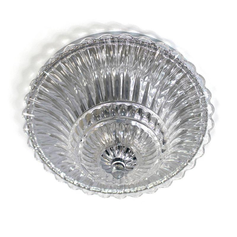 2-Light Blossom Glass Ceiling Flush Mount Silver - Lalia Home: ETL Listed, Metal & Glass Dome Fixture for Bedroom, Kitchen