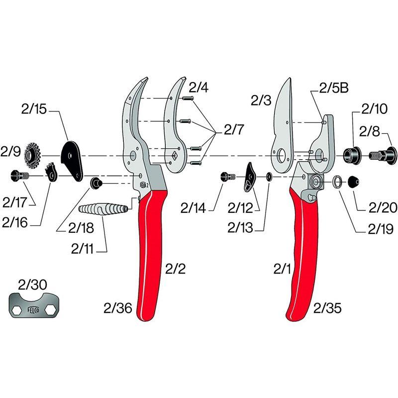 Felco F2 Standard Right Handed Pruning Shears, 8.5"