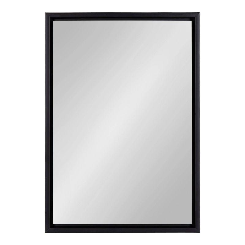 18" x 24" Evans Rectangle Wall Mirror Black - Kate & Laurel: Modern Vanity Decor, Wall Mount