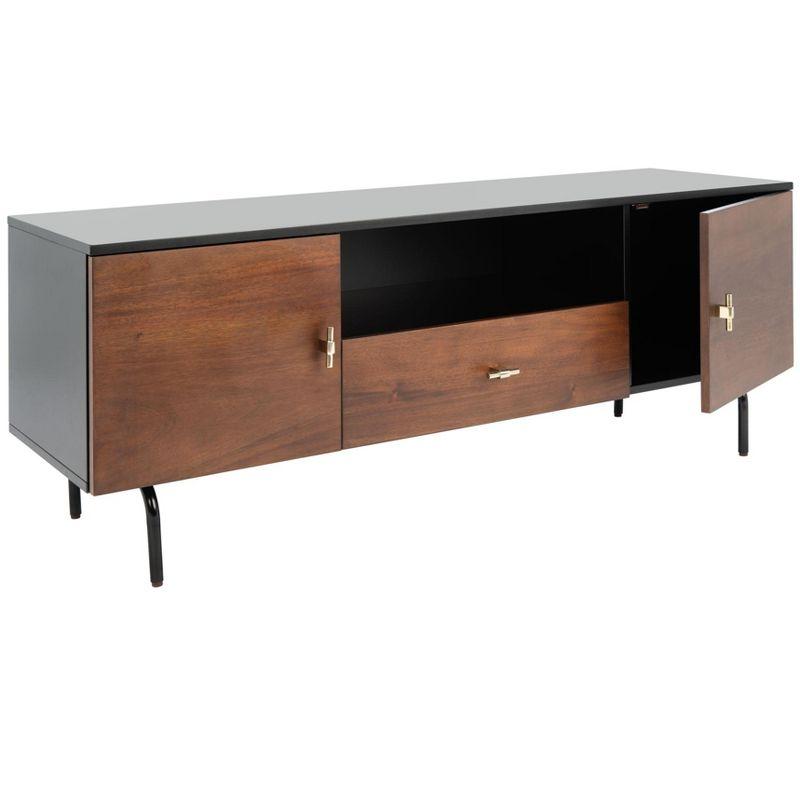 Genevieve Media Stand - MED5000 - Black/Walnut - Safavieh