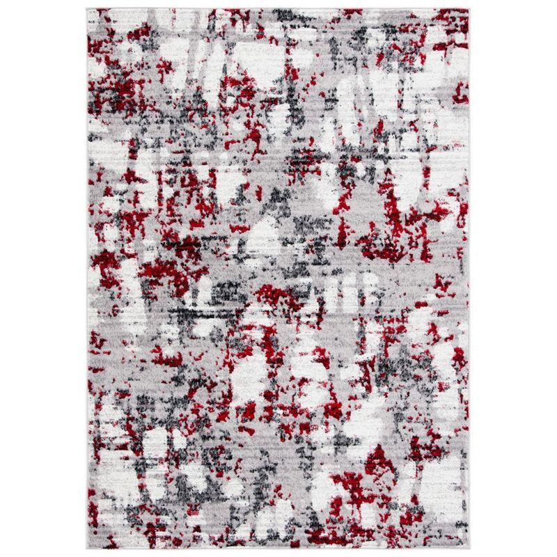 Skyler SKY193 Power Loomed Indoor Accent Rug - Grey/Red - 3'x5' - Safavieh