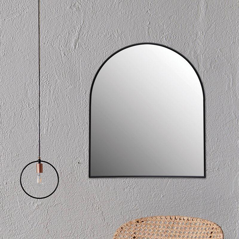 Metal Framed Wall Mirror Black - Storied Home: Arched, Modern Decor for Living Space, No Assembly Required