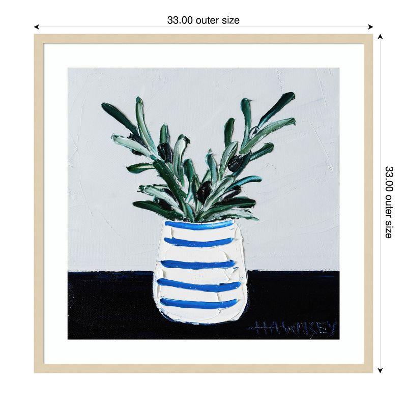 Amanti Art Navy Olive by Angela Hawkey Wood Framed Wall Art Print 33 x 33
