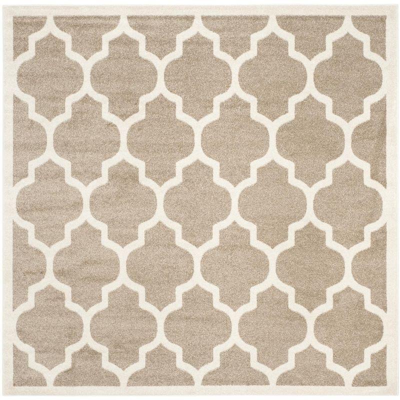 Amherst AMT420 Power Loomed Indoor Area Rug - Wheat/Beige - 7'x7' - Safavieh