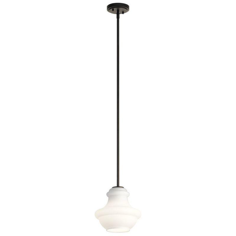 Everly 9.25" 1 Light Mini Schoolhouse Pendant Mercury Glass Brushed Nickel