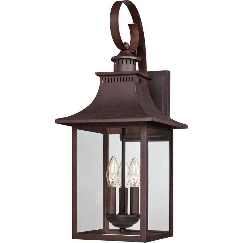 Copper Bronze Dimmable Outdoor Lantern with Clear Glass Panels