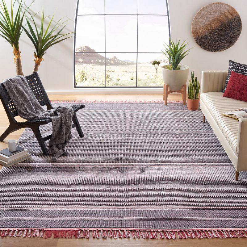 Coastal Breeze Red Cotton 8' x 10' Handwoven Flatweave Area Rug