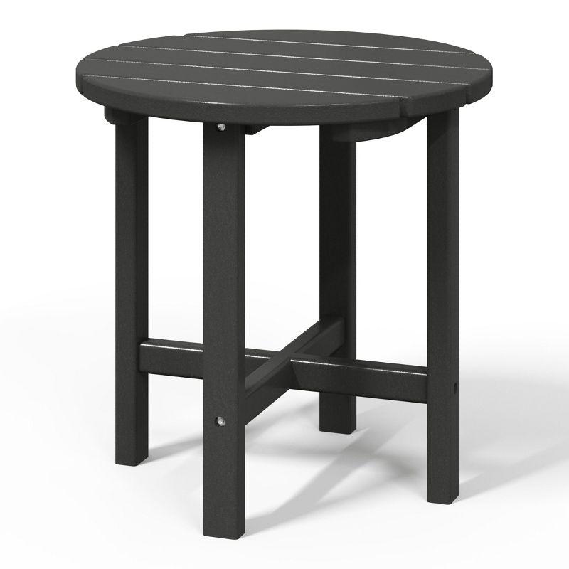 WestinTrends All-Weather Outdoor Patio Round Poly Adirondack Side Table, Gray