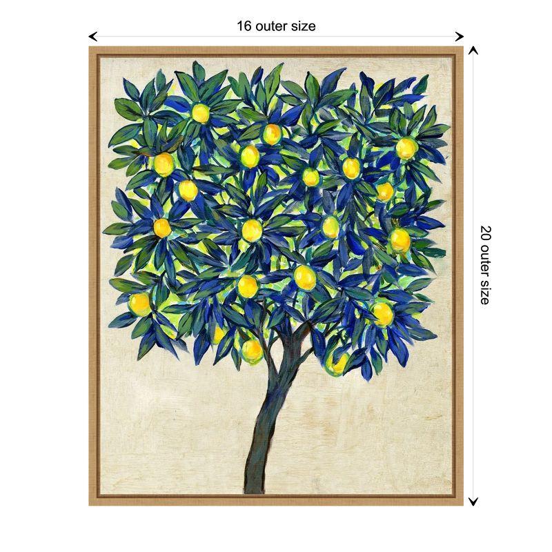 Sylvie Maple Framed Lemon Tree Canvas Wall Art 16 x 20 Inches