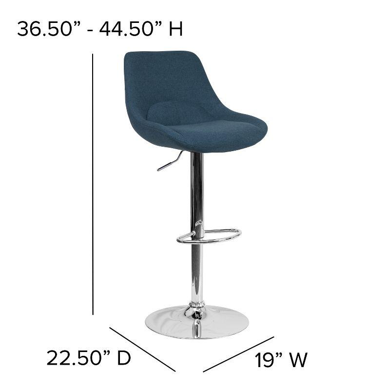 Flash Furniture Contemporary Adjustable Height Gas Lift Swivel Bar Stool with Support Pillow - Kitchen Dining Stool