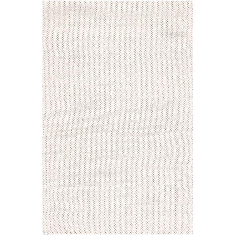 Ivory Rectangular Handwoven Wool Area Rug