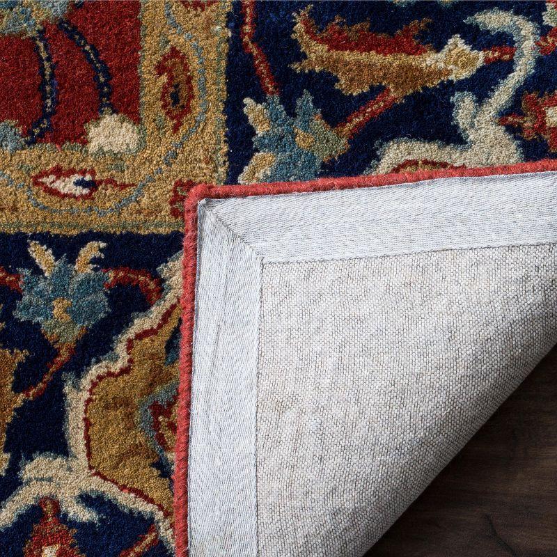 Handmade Red and Navy Wool Tufted Area Rug