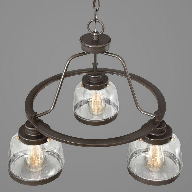 Progress Lighting Judson 3-Light Chandelier, Antique Bronze, Schoolhouse Globe Shade