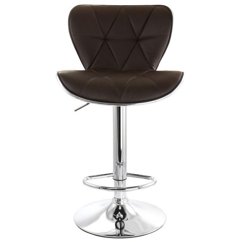 Elama 2 Piece Adjustable Faux Leather Bar Stool Set