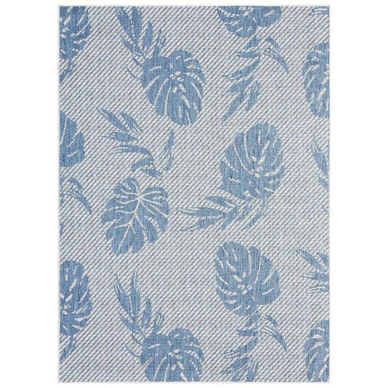 Tommy Bahama Palm Coastal Indoor/Outdoor Area Rug, Silver/Blue