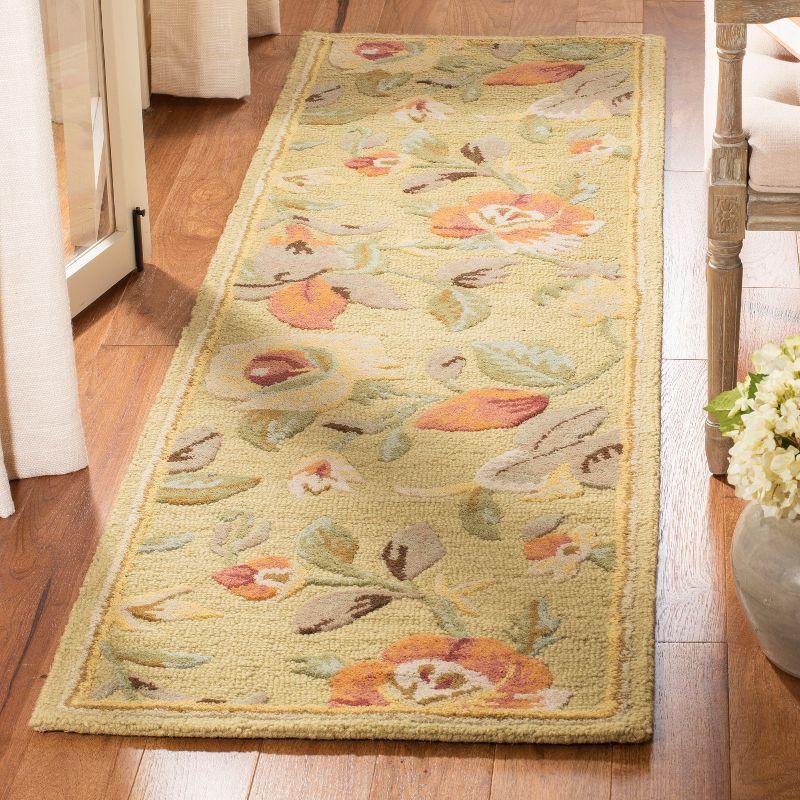Blossom BLM785 Hand Hooked Runner Rug - Green/Multi - 2'3"x8' - Safavieh.