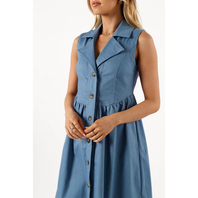 Petal and Pup Womens Sonja Midi Dress - Steel Blue XS