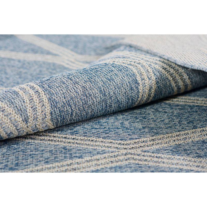 Momeni 5'3"x7' Hampton Ozzy Machine Loomed Indoor/Outdoor Area Rug Blue: Geometric Pattern, Low Pile, Polypropylene