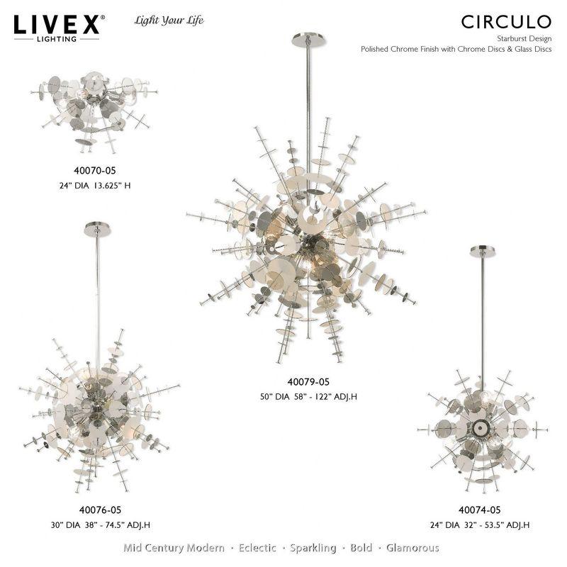 Livex Lighting Circulo 6 - Light Chandelier in  Polished Chrome