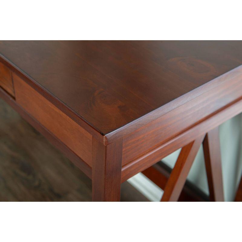 46" Titian Transitional Writing Desk Tobacco - Linon: Home Office Furniture, Pine Frame, Metal Hardware