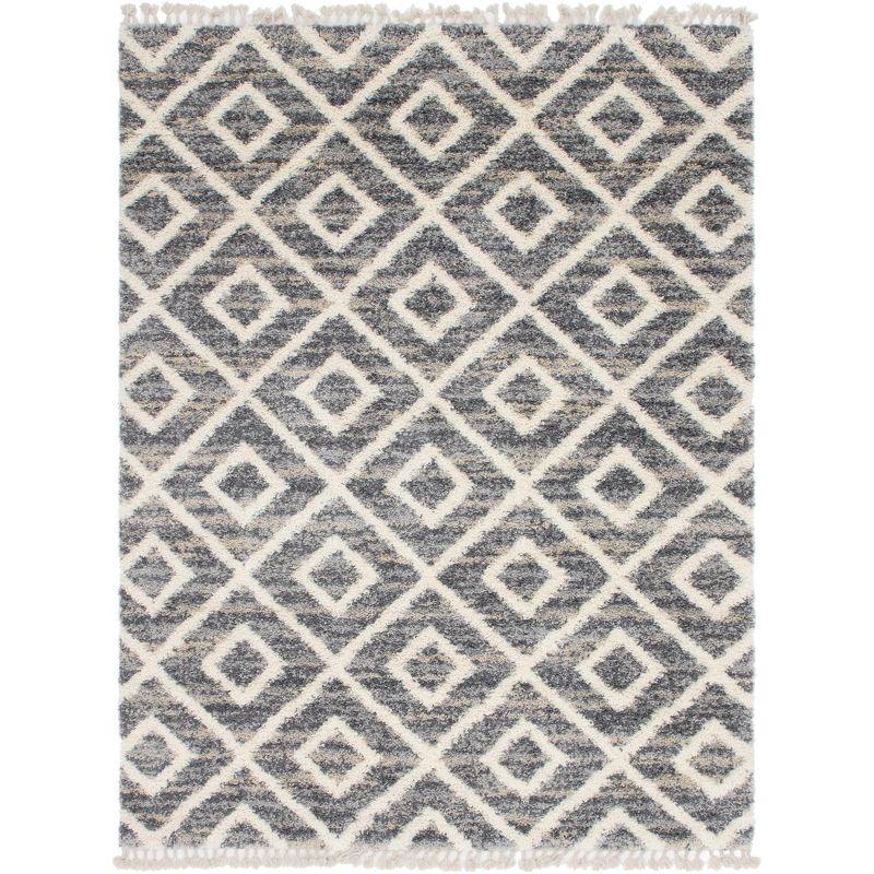 Unique Loom 9' 0 x 12' 2 Gray Hygge Shag Diamond Area Rug