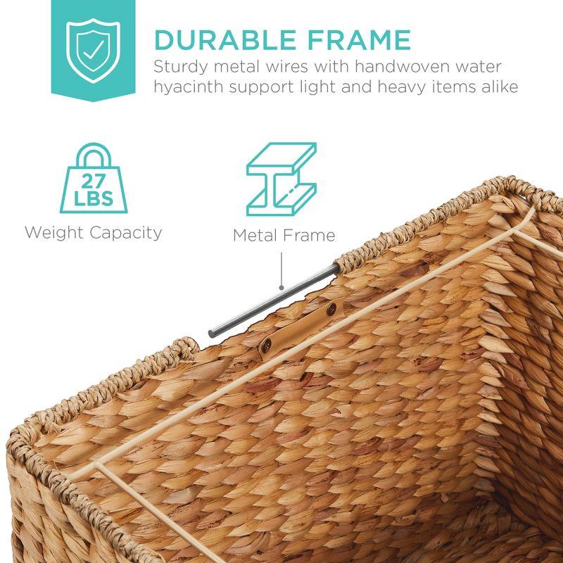 Natural Woven Water Hyacinth Mobile Filing Cabinet