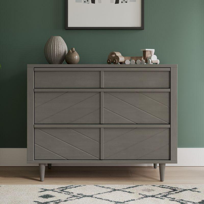 Child Craft Surrey Hill 3 Drawer Dresser for Nursery or Bedroom, Anti-Tip Kit Included to Prevent Tipping, Non-Toxic, Baby Safe Finish (Lunar Gray)