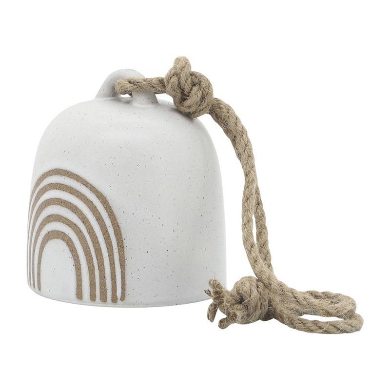 4" Ceramic Rainbow Hanging Bell White/Beige - Sagebrook Home