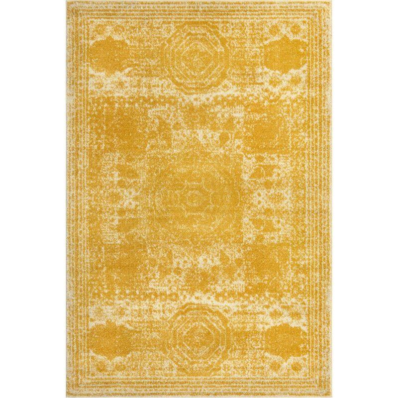 Unique Loom Bromley Collection Area Rug - Wells (6' 1" x 9' Rectangle Yellow/Ivory)