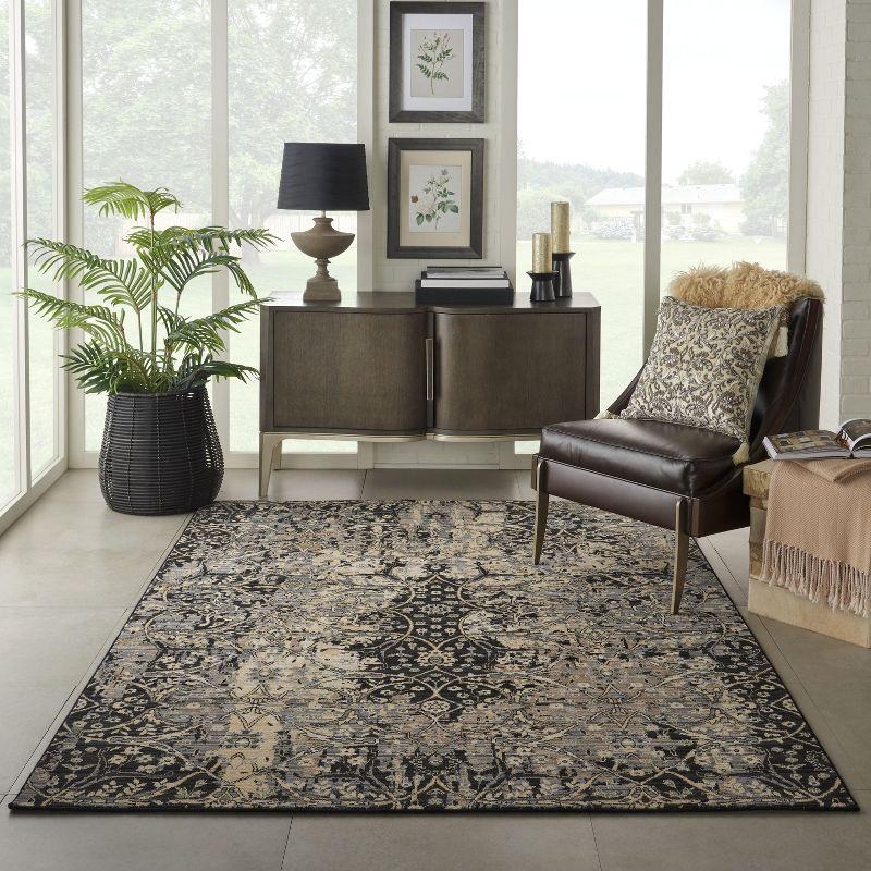Nourison Majestic MST01 Black/Beige/Gray Indoor Area Rug - 5'6 x 8'