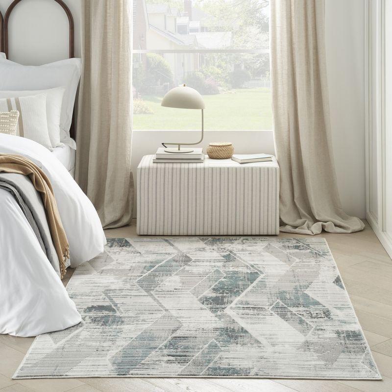 Nourison Thalia Distressed Contemporary Indoor Rug Grey Beige 5'3" x 7'3"