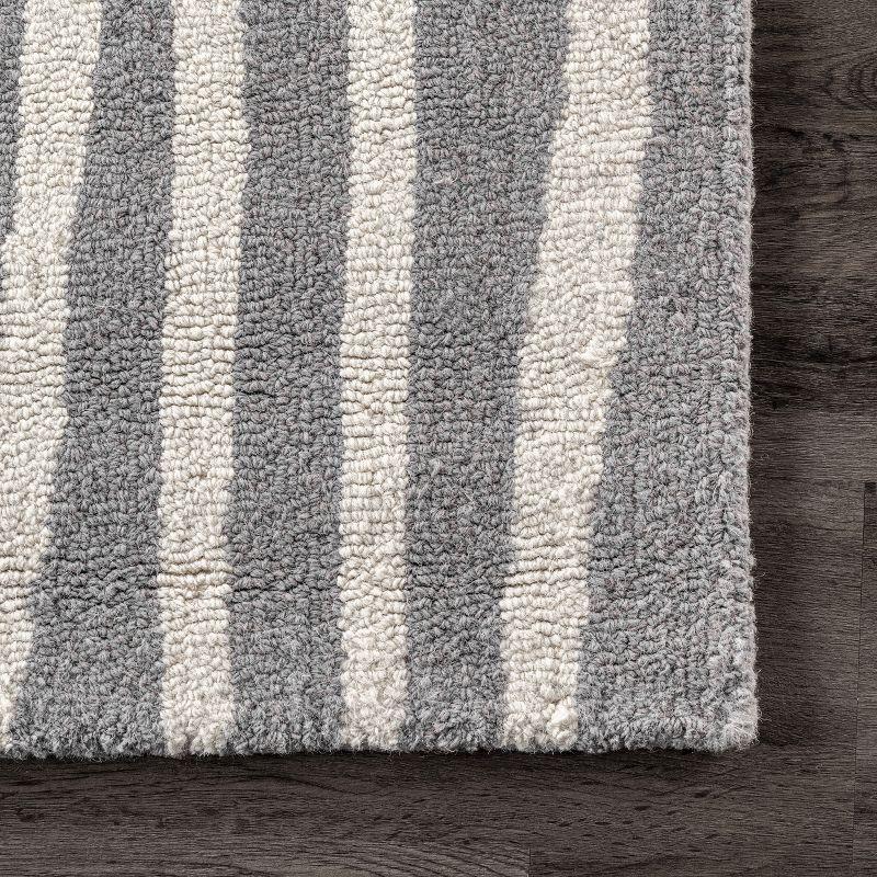 Nuloom Lemuel Geometric 8x10 Wool Indoor Area Rug for Living Room Bedroom Dining Room Kitchen, Grey/Ivory
