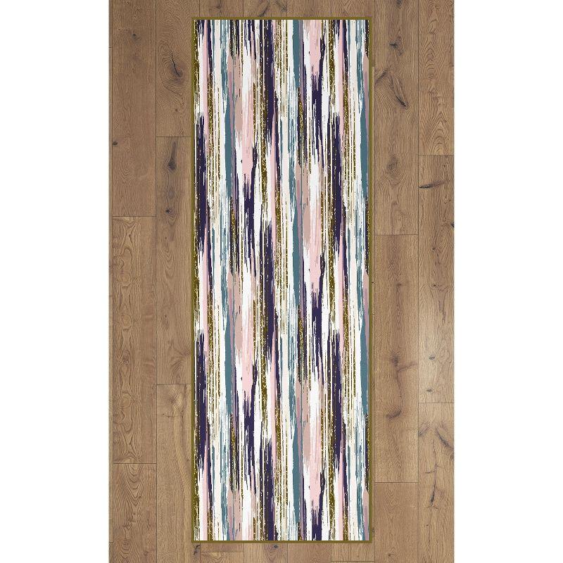 Deerlux Modern Living Room Area Rug with Nonslip Backing, Abstract Brushstrokes and Glitter Pattern, 2.5 x 6.5 Ft Runner
