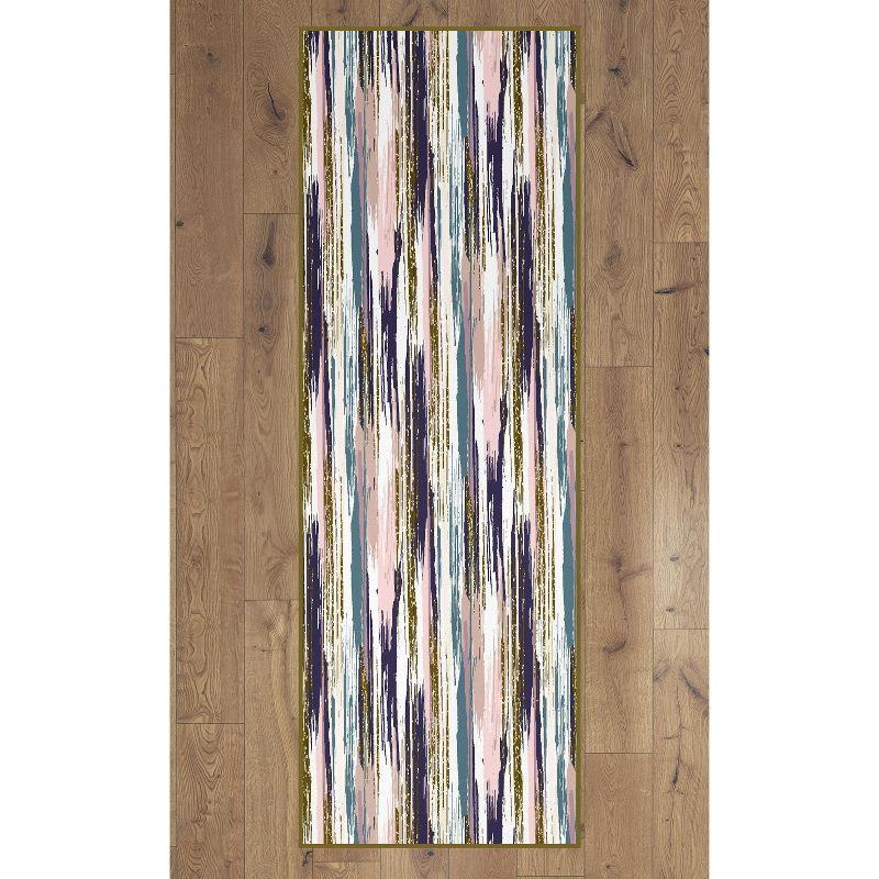 Deerlux Modern Living Room Area Rug with Nonslip Backing, Abstract Brushstrokes and Glitter Pattern