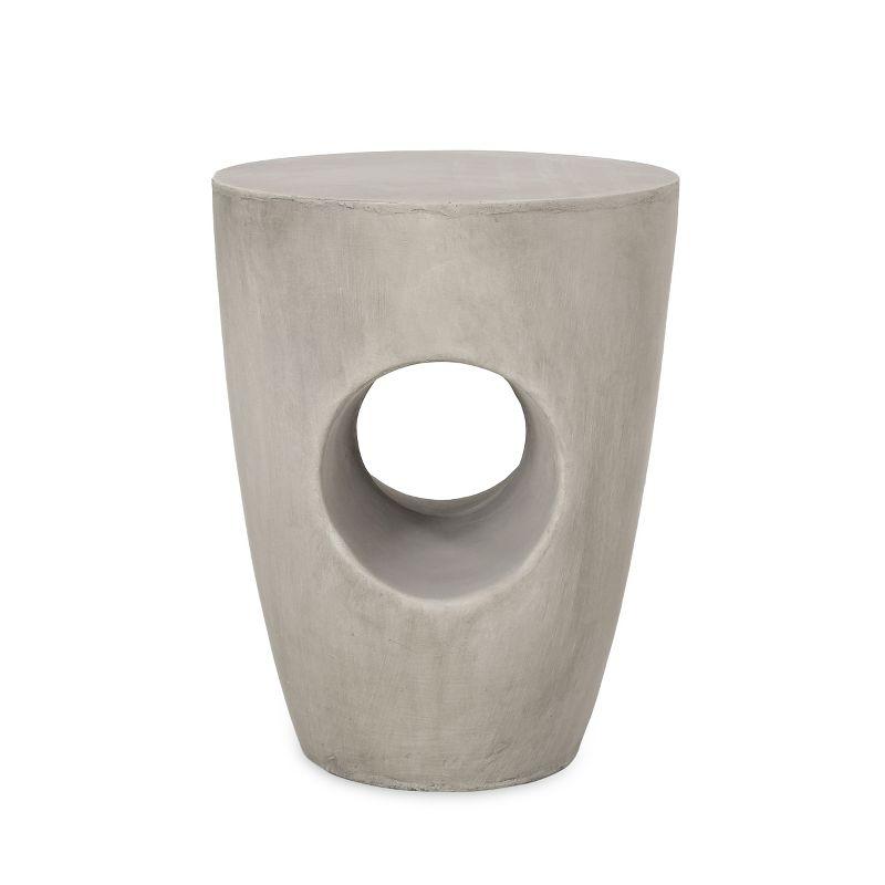 Contemporary Gray Lightweight Concrete Outdoor Accent Side Table