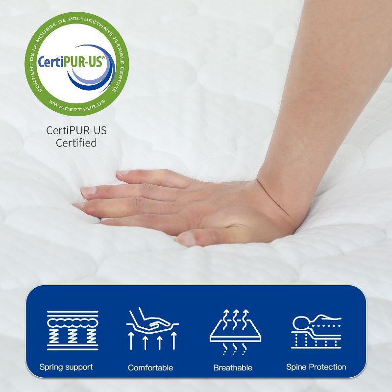 FDW 6 Inch Hybrid Mattress with Innerspring and Foam/Fiberglass Free/Medium Firm Spring Mattress/Mattress in a Box/CertiPUR-US Certified