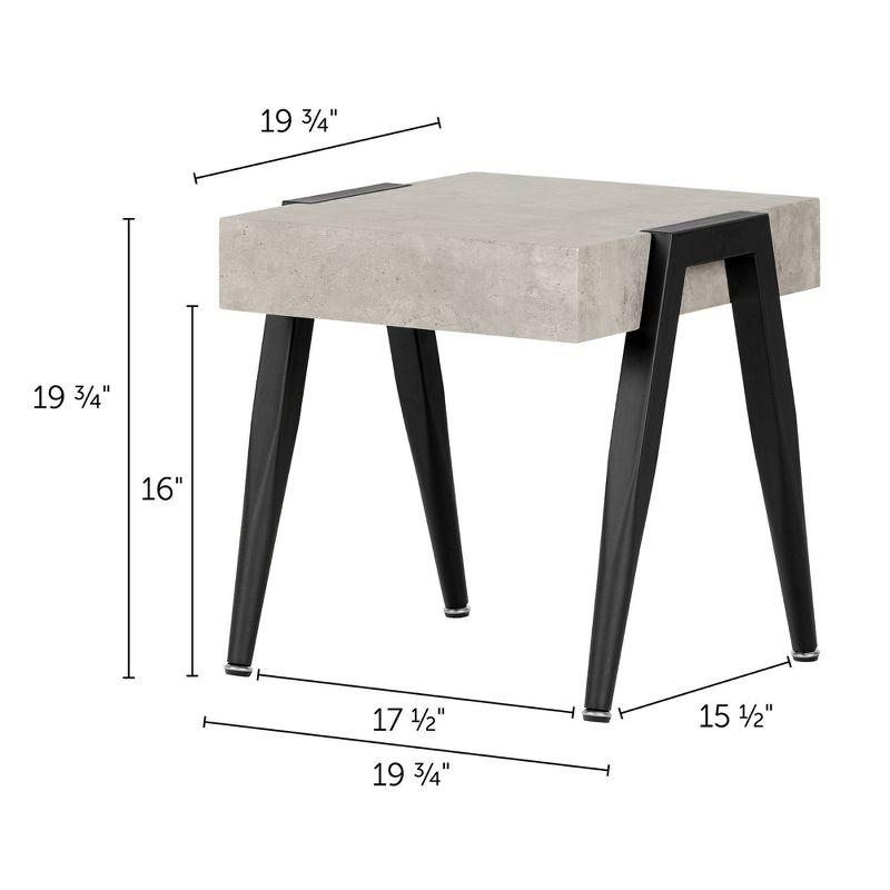 City Life End Table Concrete Gray/Black - South Shore