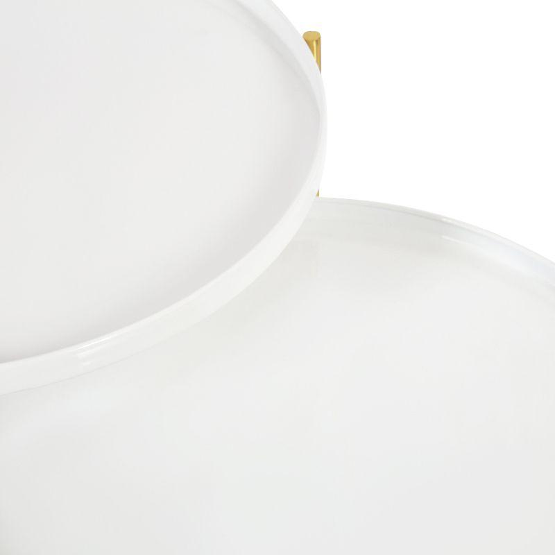 Kate and Laurel Ulani Round Metal Nesting Table, 2 Piece, White and Gold