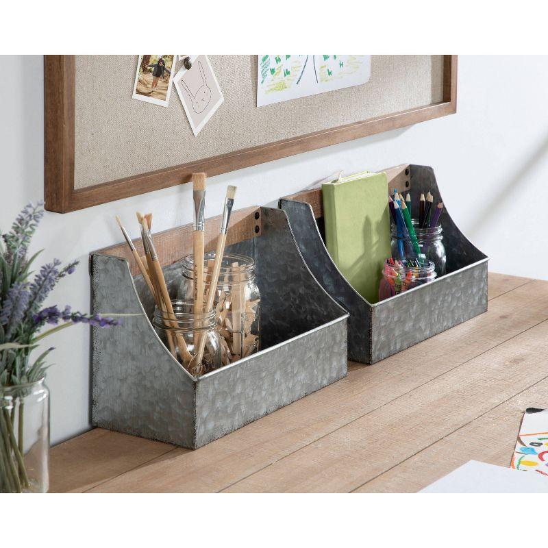 Metal Wall Organizer with Wall Baskets