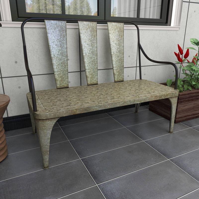 Metal Garden Bench - Olivia & May: Fade-Resistant, 2-Seater, Non-Upholstered, 40" Height