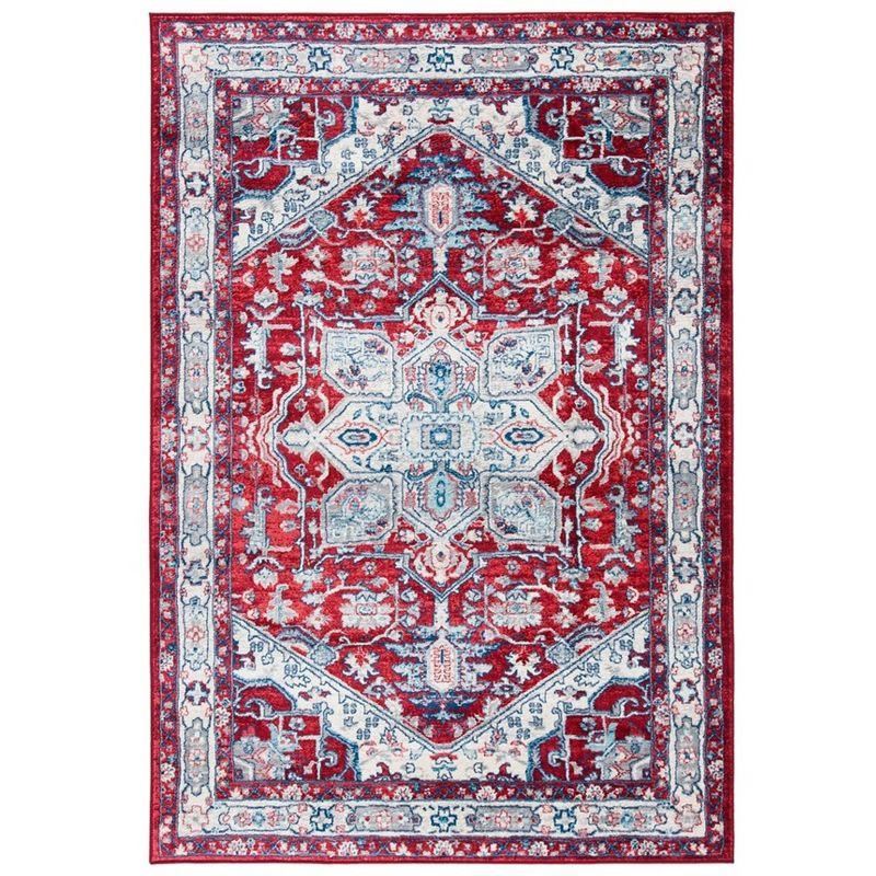 Brentwood BNT852 Power Loomed Indoor Area Rug - Red/Ivory - 5'3"x7'6" - Safavieh