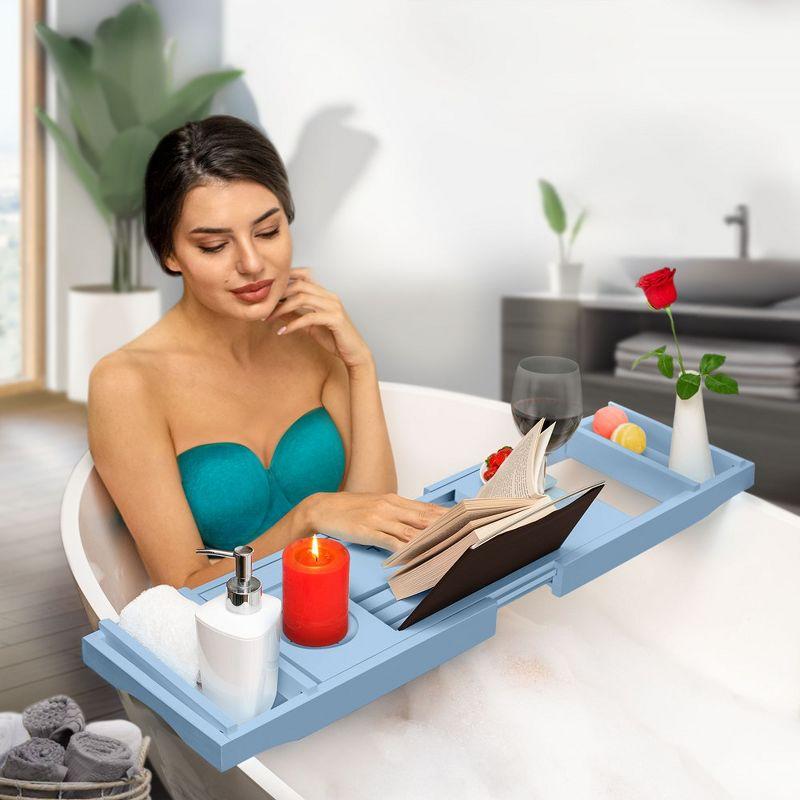 Royal Craft Wood Bathtub Caddy Tray (Blue)