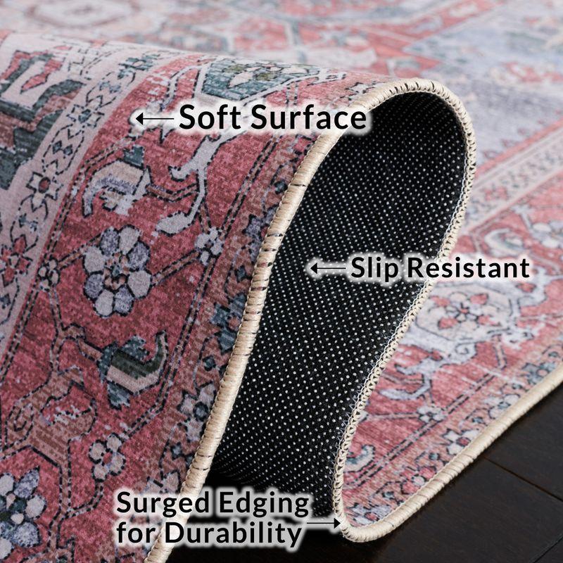 Tucson Vintage Persian TSN102 Power Loomed Machine Washable Skid-Resistant Indoor Area Rug - Grey Blue/Rust - 8'x10' - Safavieh