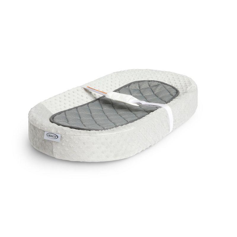 Graco Gray and White Oval Contoured Changing Pad with Cover