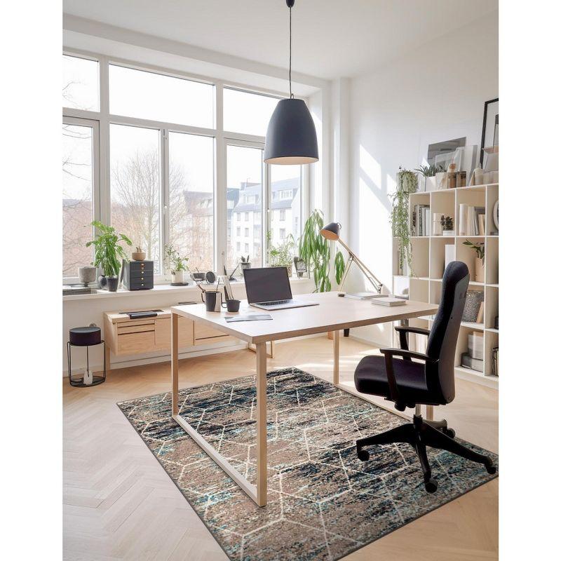Unique Loom 8' 0 x 10' 0 Trellis Frieze Geometric Blue Multi Area Rug